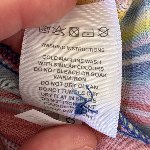 Charlie Holiday Maple Oversized Shirt Size S Multi Stripe Button Up Beach Swim - Picture 8 of 10